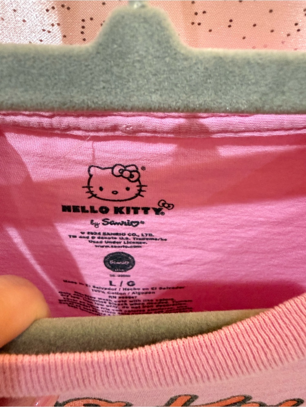 Hello Kitty Pink Strawberry Graphic Tee with Red Bow - Picture 2 of 3